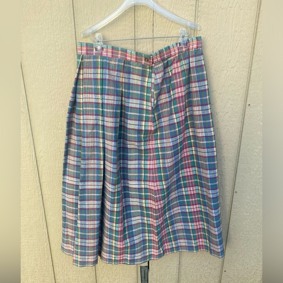 Orvis Plaid Flannel A-Line Skirt Vintage Silk Cotton Blend Size 18 - Picture 1 of 5